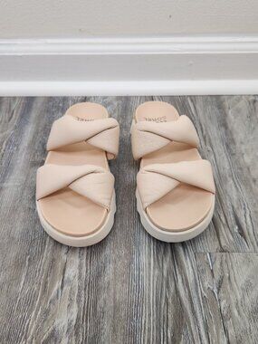 Sorel Vibe Twist Nova Platform Sandals Slide Sand Chalk Nude NL4974-260 Size 6